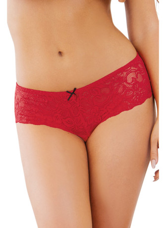 Shorty ouvert rouge court en dentelle - DG7177RUB